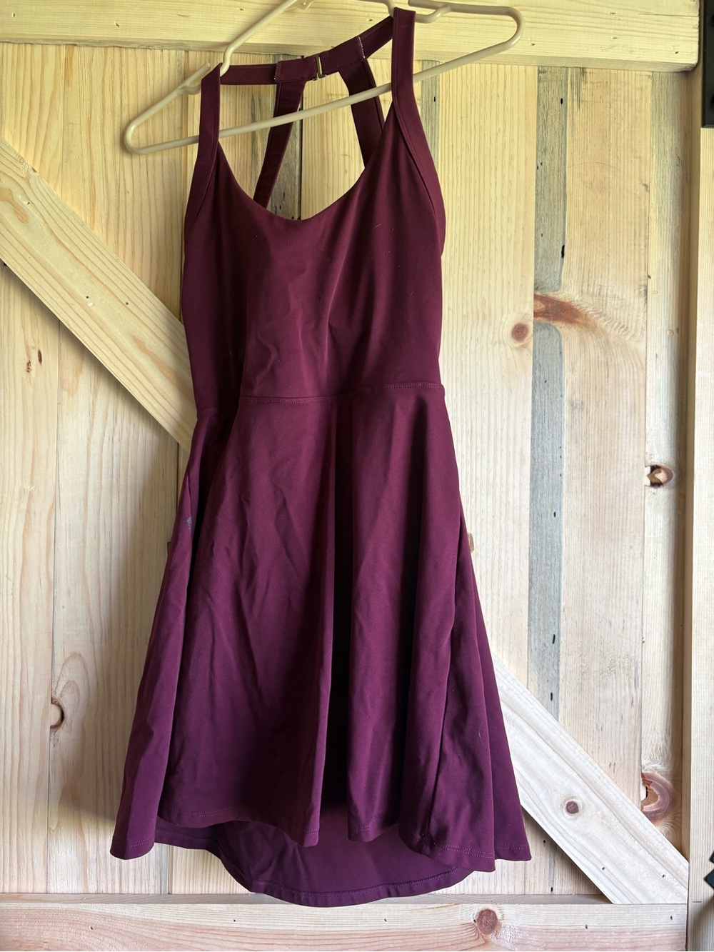 Women's Burgundy Fit & Flare Dress